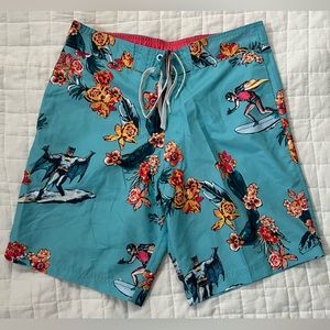 Men’s Batman and Robin Swim Trunks Shorts Size M